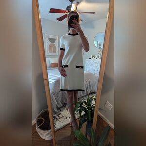Perfect Condition H&M Smart Cream & Black Dress size Small